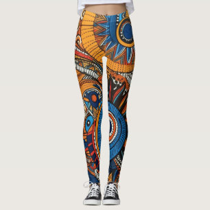 Leggings de Abstrato de arte lindas e tradicionais