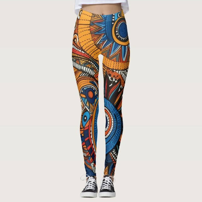 Leggings de Abstrato de arte lindas e tradicionais (Frente)
