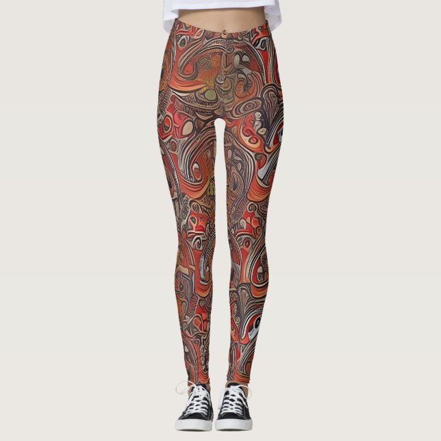 Leggings de Abstrato de arte lindas e tradicionais (Frente)