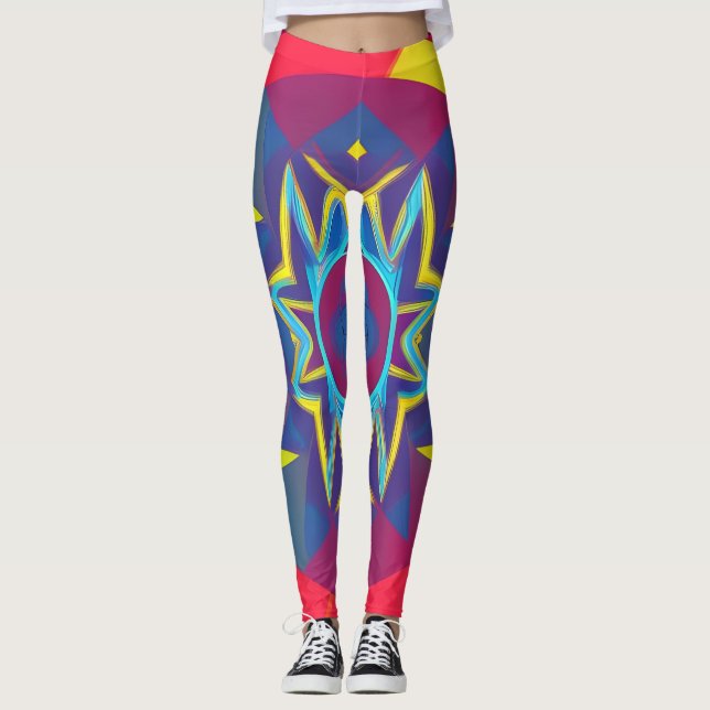 Leggings de Abstrato de arte lindas e tradicionais (Frente)