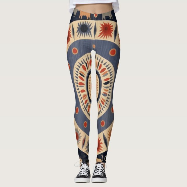 Leggings de Abstrato de arte lindas e tradicionais (Frente)