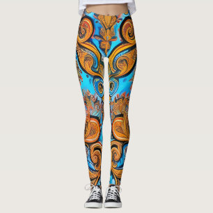 Leggings de Abstrato de arte lindas e tradicionais