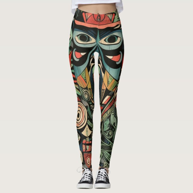 Leggings de Abstrato de arte lindas e tradicionais (Frente)