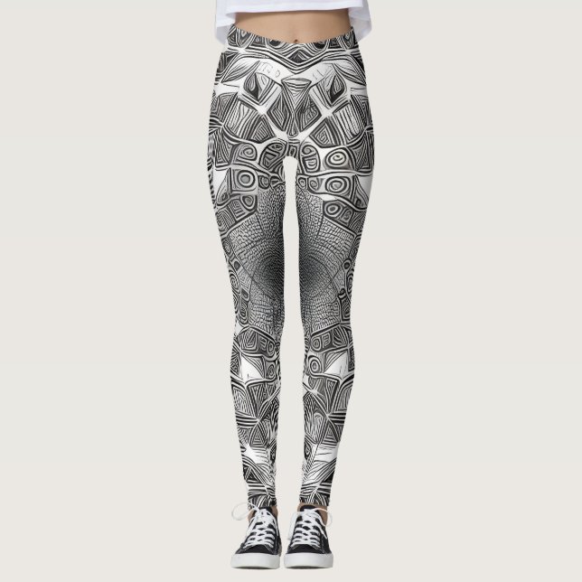 Leggings de Abstrato de arte lindas e tradicionais (Frente)