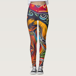 Leggings de Abstrato de arte lindas e tradicionais