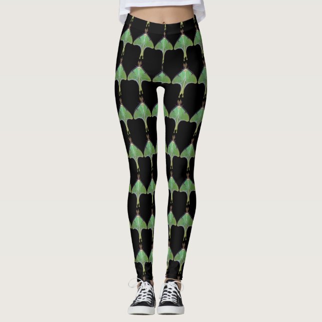 Leggings de Abstrato de de Luna Verde (Frente)