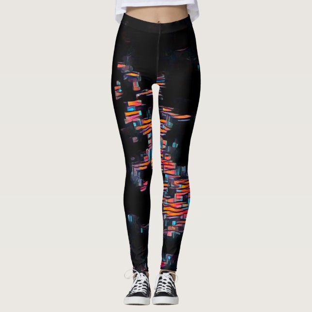 Leggings de Abstrato do Amor Noturno (Frente)