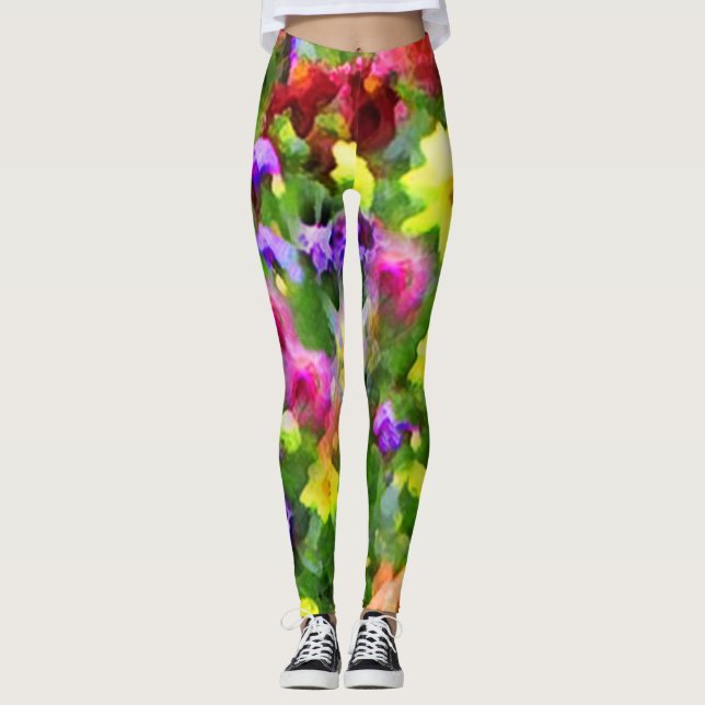 Leggings de Abstrato Flor do Jardim Flor (Frente)