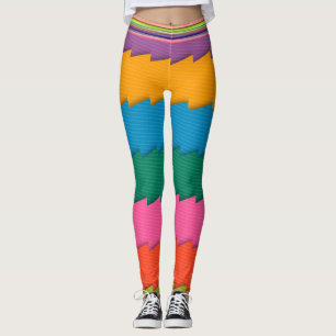 Leggings de Abstrato multicores