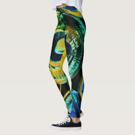 Leggings de Abstrato multicores