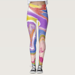 Leggings de abstrato Watercolor