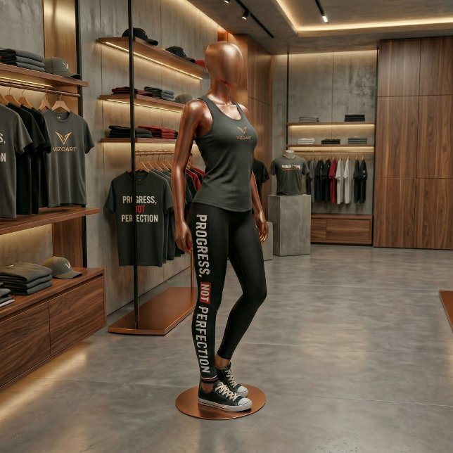 Leggings de Academia Progresso Não Perfeição (Premium gym leggings with bold motivation design. Stay consistent and achieve real results.)