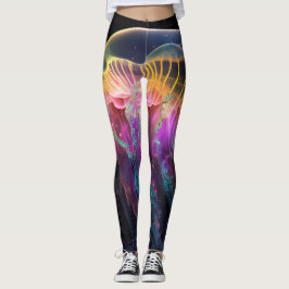 Leggings de águas-vivas brilhantes
