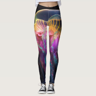 Leggings de águas-vivas brilhantes