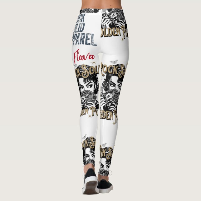 Leggings de alimentação do Ouro feminino (Verso)