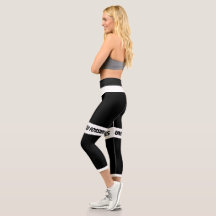 Leggings de alta cintura personalizáveis em preto