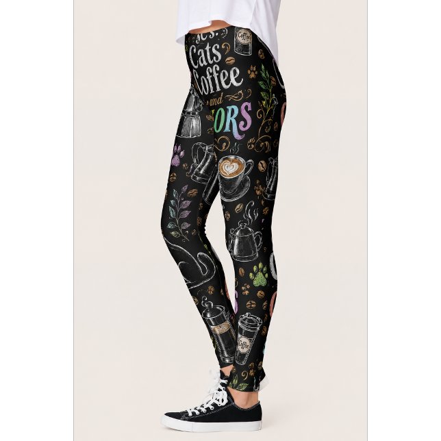 Leggings de Amante de Café Cats & Coffee (Criador carregado)