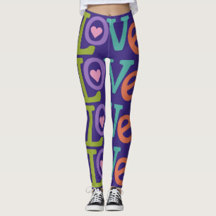 Leggings de amor coloridas