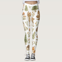 Leggings de Animais da Floresta