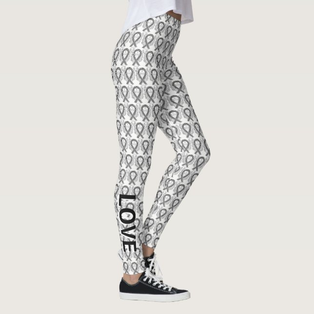 Leggings de anjo da fita de consciência branca e p (Direita)