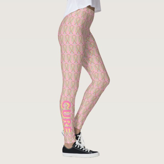 Leggings de anjo de fita de consciência rosa e Dou (Direita)