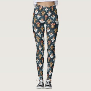 Leggings de anjos de safra