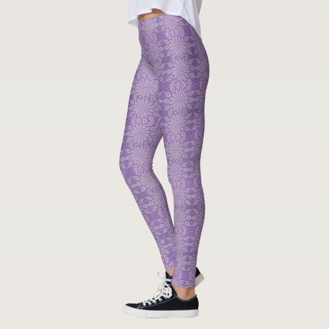 Leggings de aparência de crochê roxa - HAMbyWG (Esquerda)