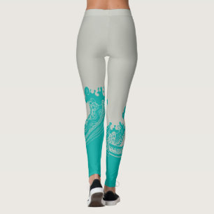 Leggings de Aqua e Cinza modernas