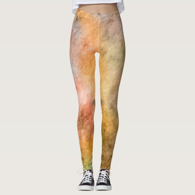 Leggings de Aquarela para Estilo de Primavera (Frente)