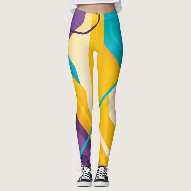 Leggings de Arte Abstrata (Frente)