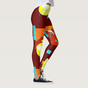 Leggings de Arte Abstrata Funky Ousada