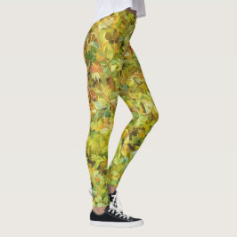 Leggings de Arte Aquarela em Verde