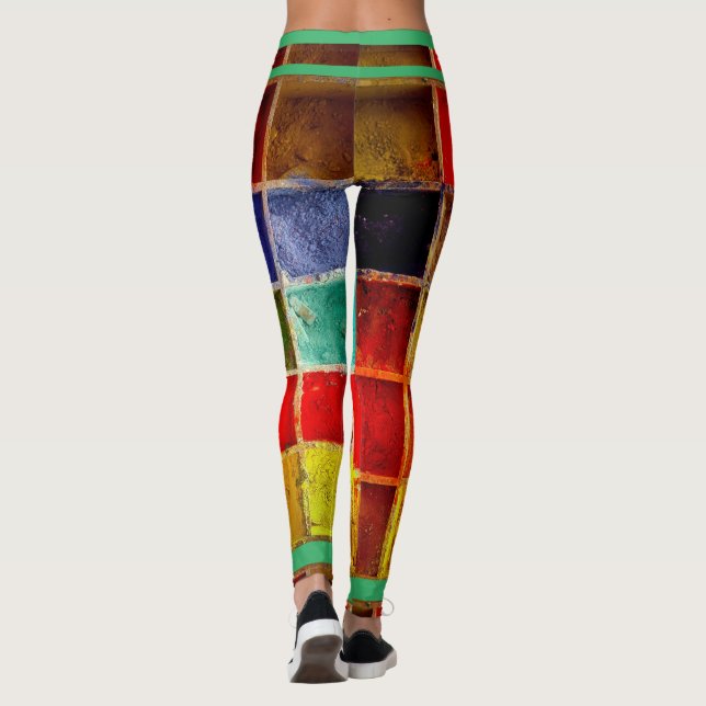 Leggings de arte de aparência texturizadas Tendênc (Verso)