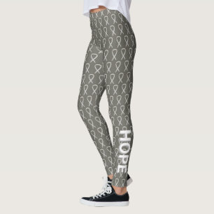 Leggings de Arte de Fita de Sensibilização Branc