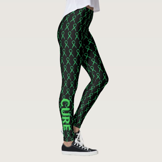 Leggings de Arte de Fita de Sensibilização Verde (Direita)