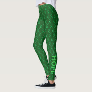Leggings de Arte de Fita de Sensibilização Verde