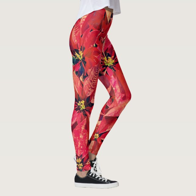 Leggings de Arte de Flores de Férias de Natal (Direita)