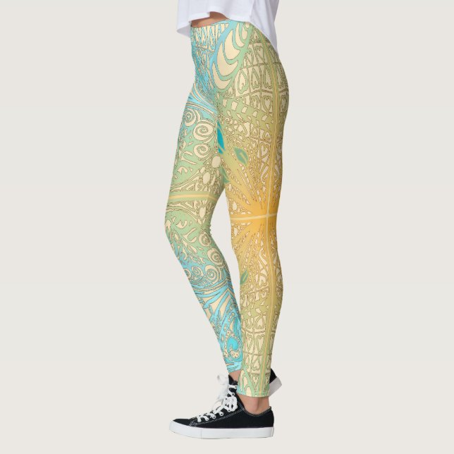 Leggings de Arte de Renda com Sobreposição de Rosa (Esquerda)