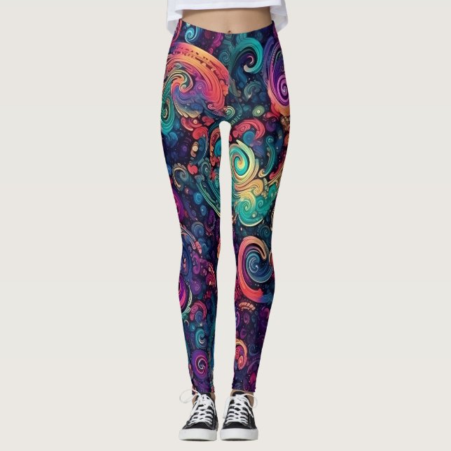 Leggings de arte em galáxia (Frente)