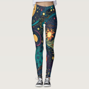 Leggings de arte em galáxia