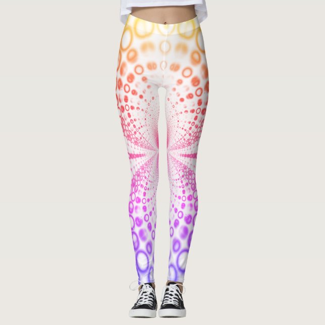 Leggings de Arte Fractal Coloridas (Frente)