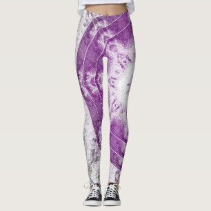 Leggings de Arte Fractal Rosa Cinza
