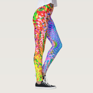 Leggings de Arte Fratural Multicoloridas