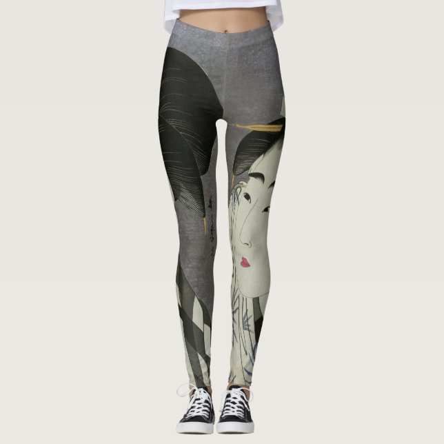 Leggings de arte japonesas Ase O Fuku Onna (Frente)