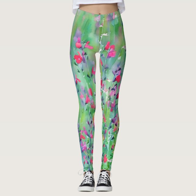 Leggings de Arte Sombra Rosa (Frente)