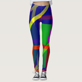 Leggings de Artefactos Gráficos de Cor Moderna