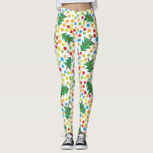 leggings de árvores de natal de pop art