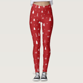 Leggings de Árvores de Natal e Flocos de Neve