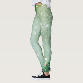 Leggings de árvores de Natal verdes