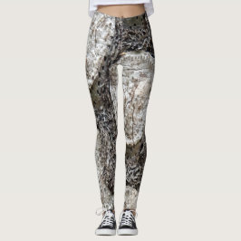 Leggings de árvores de prata-feno